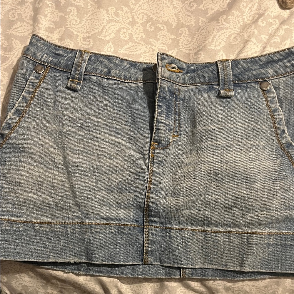 Decree Light Blue Denim Mini Skirt